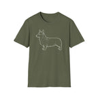 Corgi Outline T-Shirt — Minimal Dog Silhouette Tee