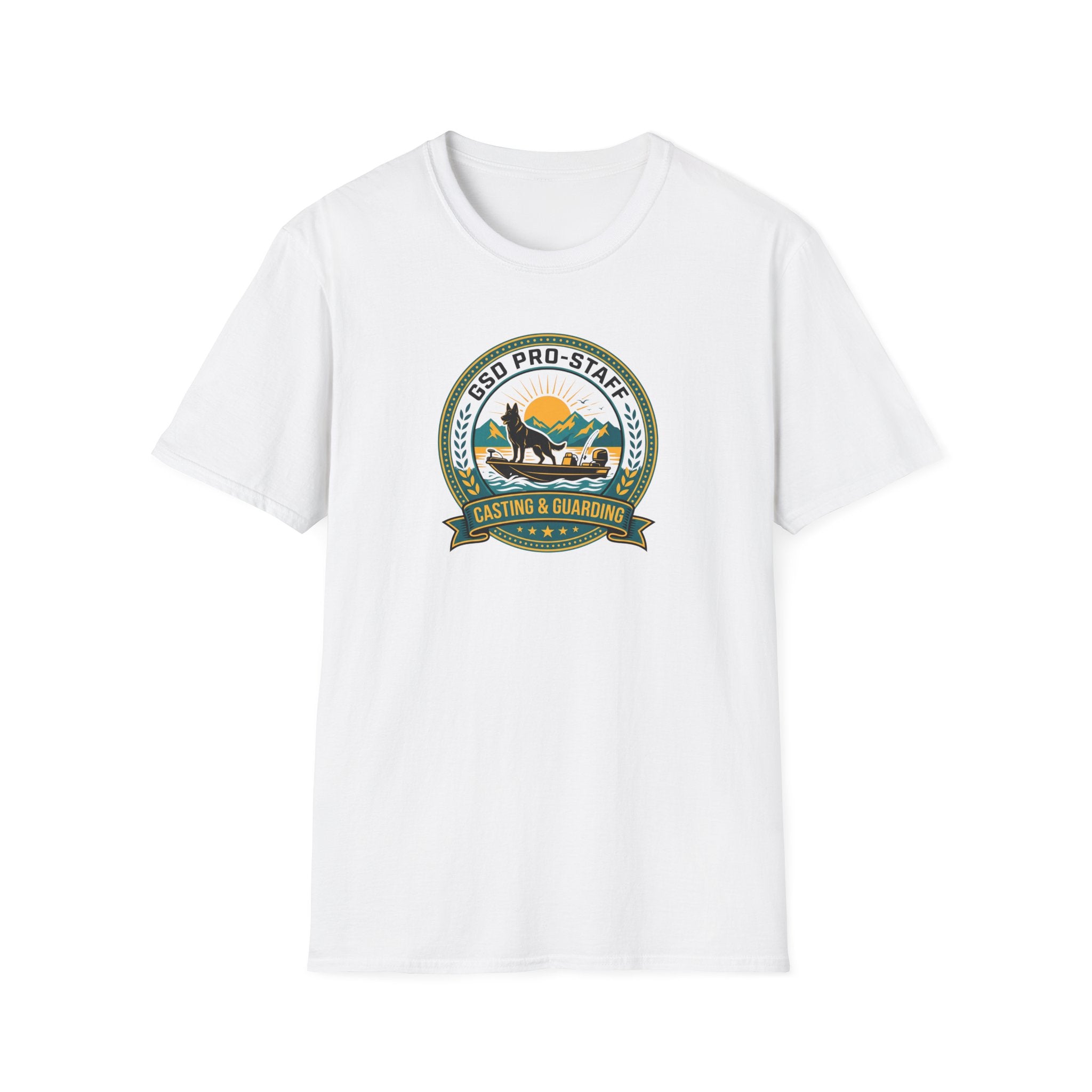 German Shepherd Fishing Club Logo T-Shirt — Cast & Release Outdoor Graphic Tee