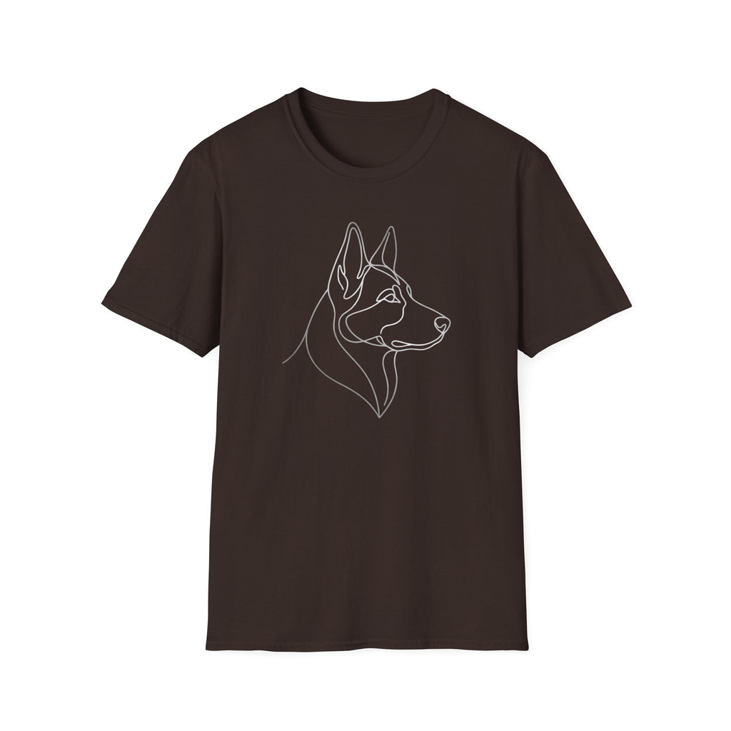Minimal Line Art Husky T-Shirt — Modern Dog Lover Graphic Tee