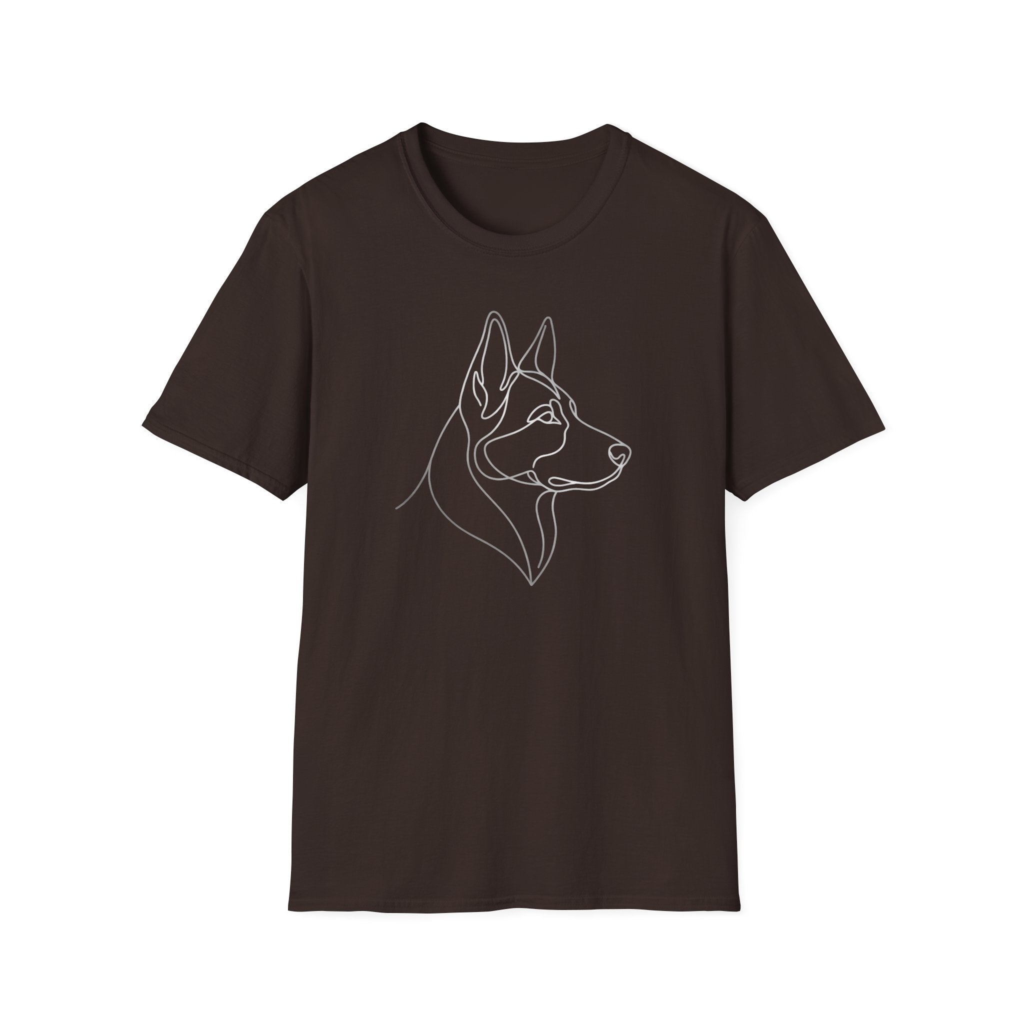Minimal Line Art Husky T-Shirt — Modern Dog Lover Graphic Tee
