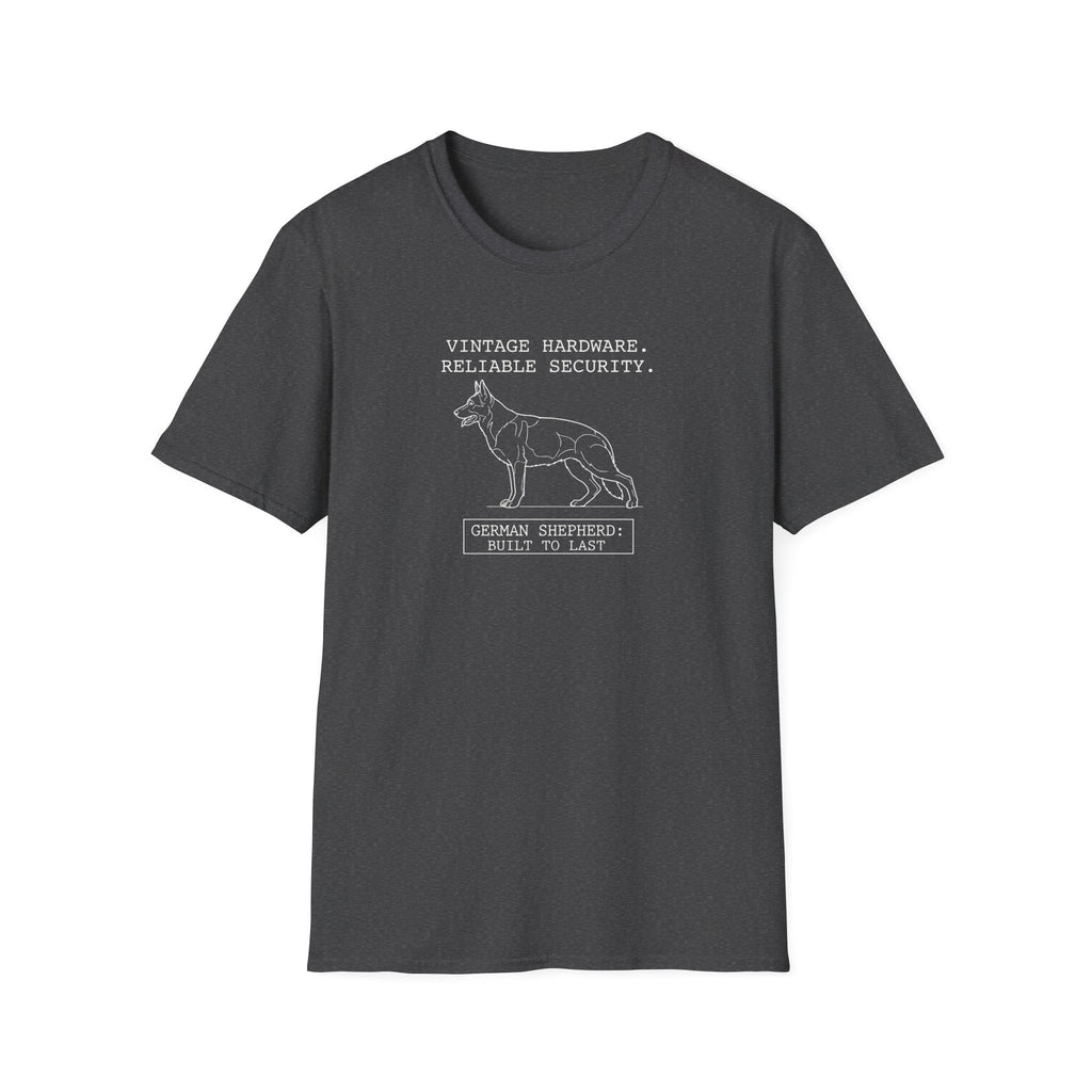 German Shepherd T-Shirt – “Vintage Hardware, Reliable Security” Graphic Tee