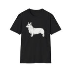 Corgi Outline T‑Shirt — Minimalist Pembroke Welsh Corgi Dog Tee