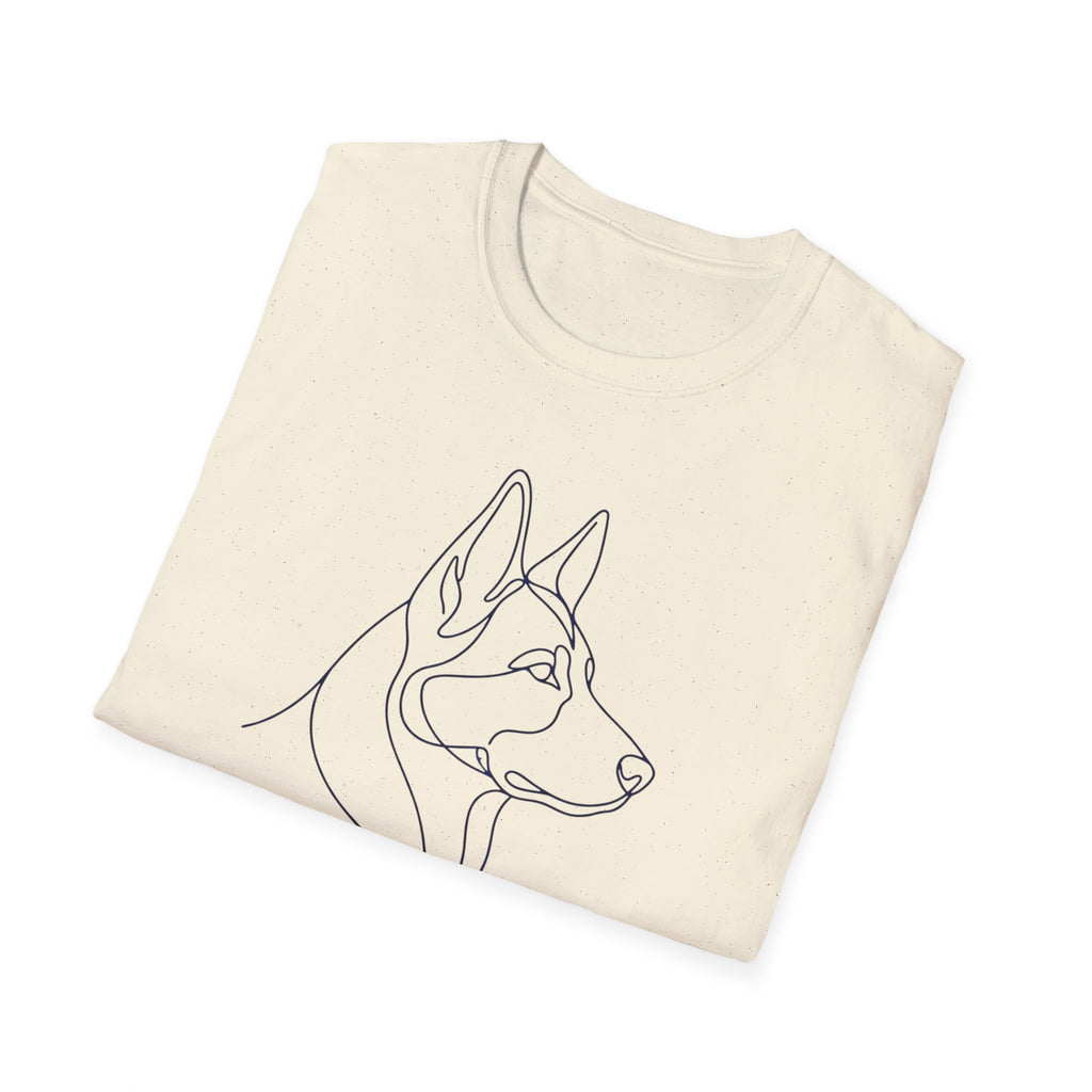 Minimalist Line Art German Shepherd T-Shirt