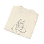 Minimalist Line Art German Shepherd T-Shirt