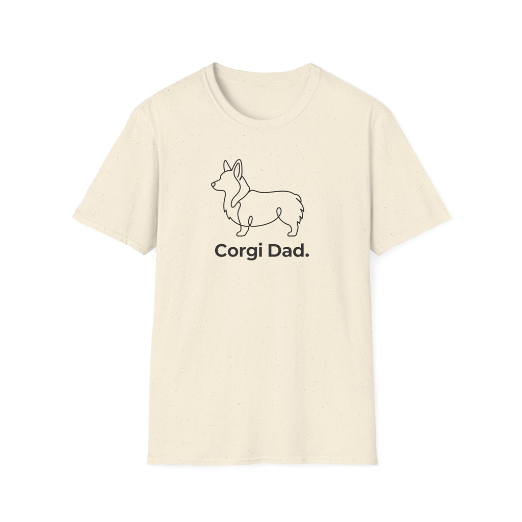 Corgi Dad T-Shirt – Minimal Line Art Pembroke Corgi Tee for Dog Dads