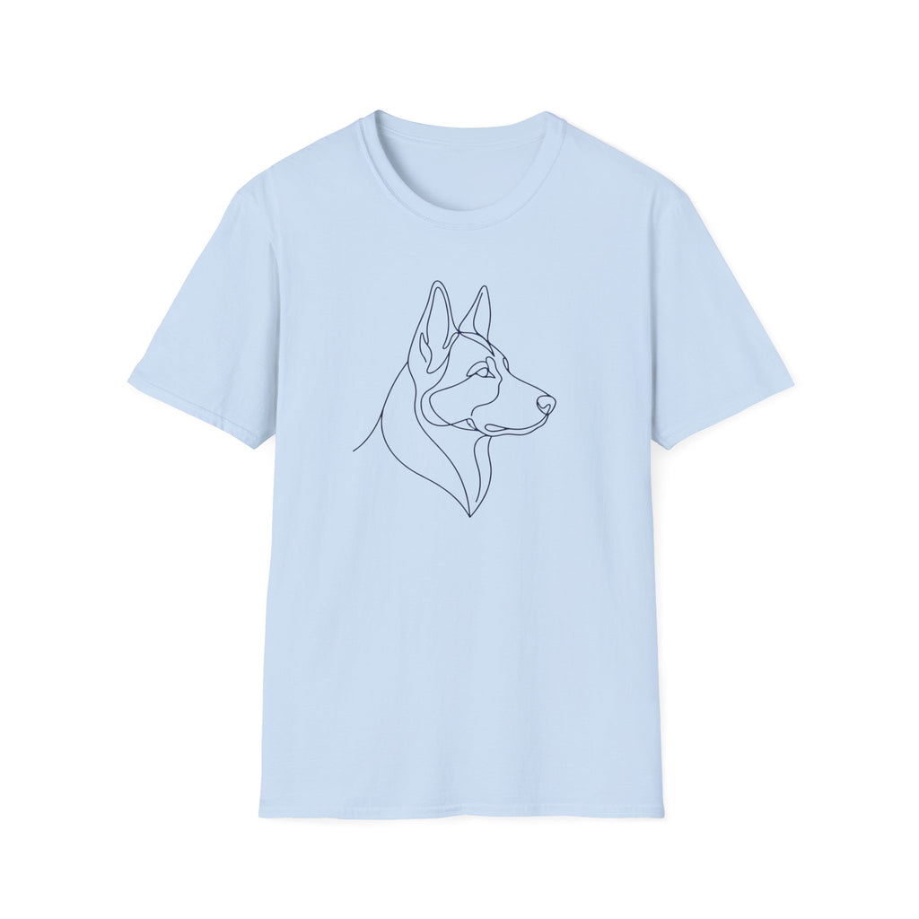 Minimalist Line Art German Shepherd T-Shirt