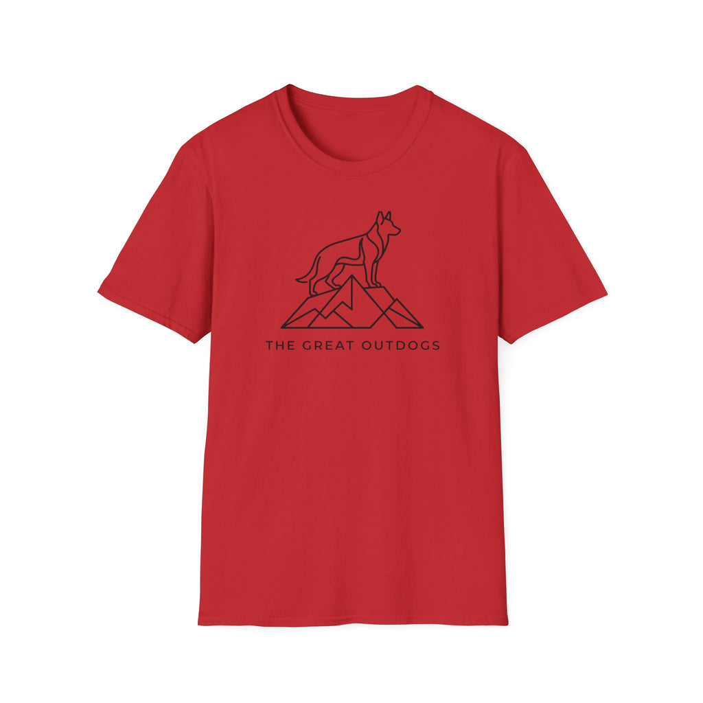 German Shepherd Outdoors T-Shirt — "The Great Outdogs" Minimal Outdoor Dog Tee