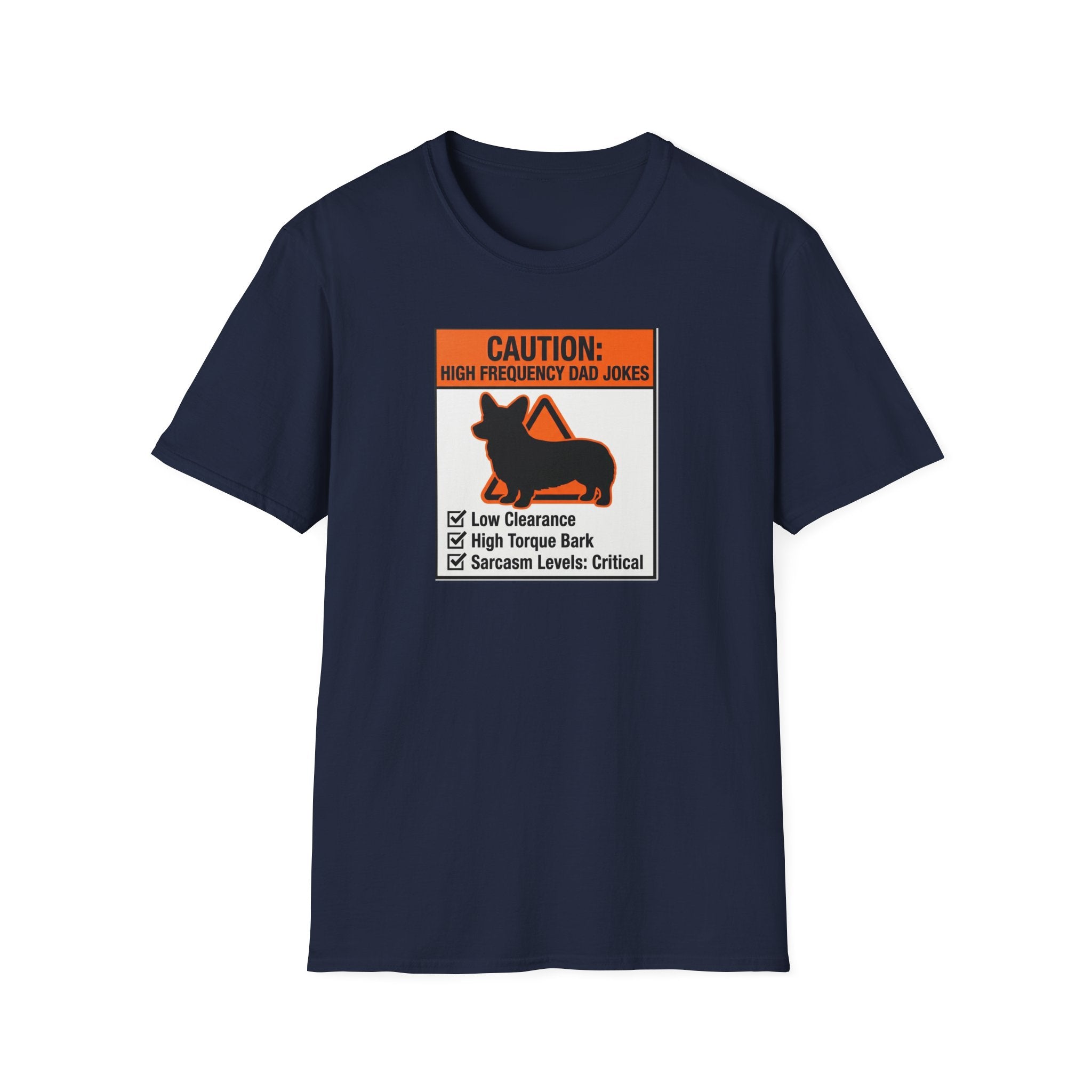 Dad Warning T-Shirt — "Caution: High Frequency Dad Jokes" Humorous Father's Day Tee