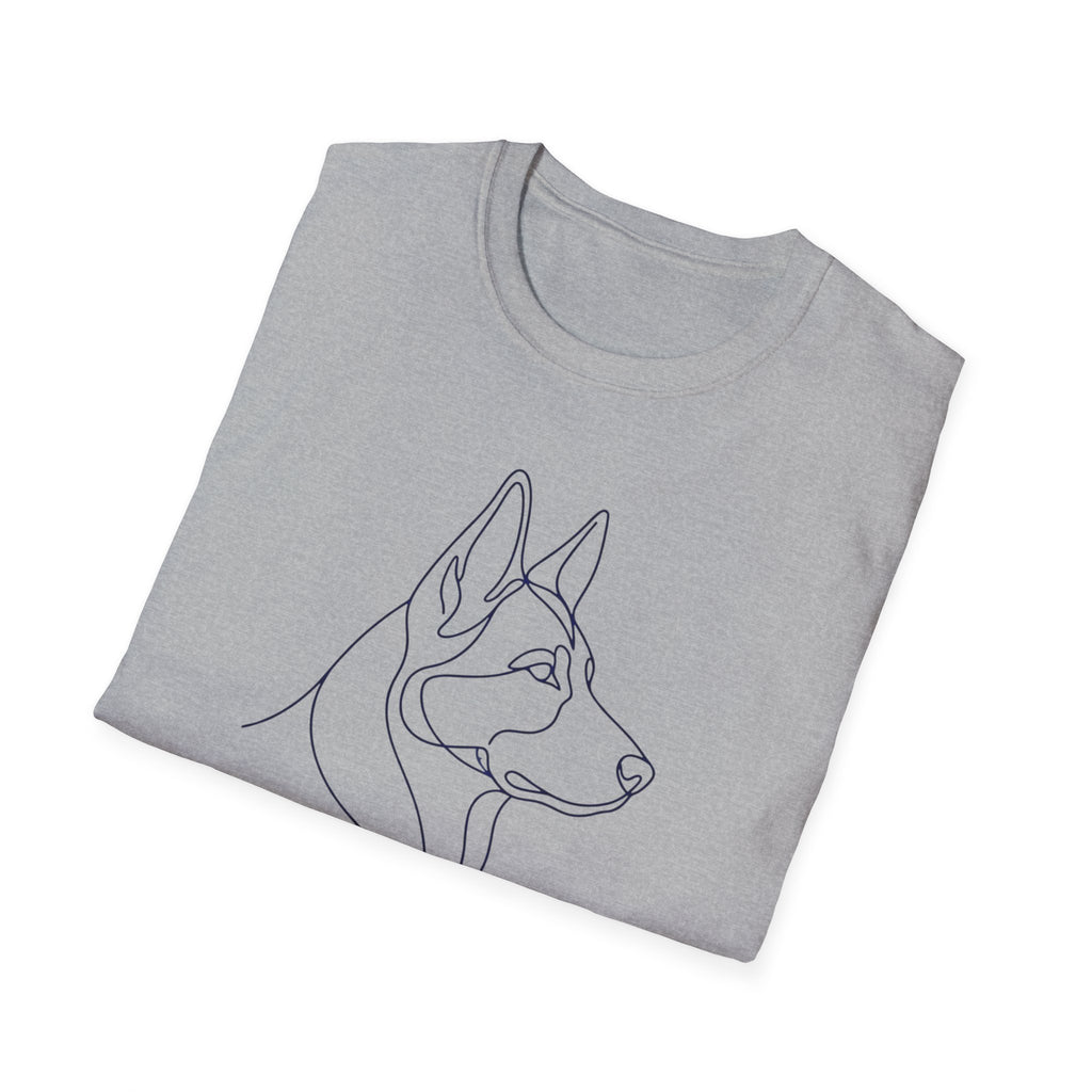 Minimalist Line Art German Shepherd T-Shirt