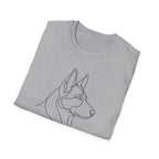 Minimalist Line Art German Shepherd T-Shirt
