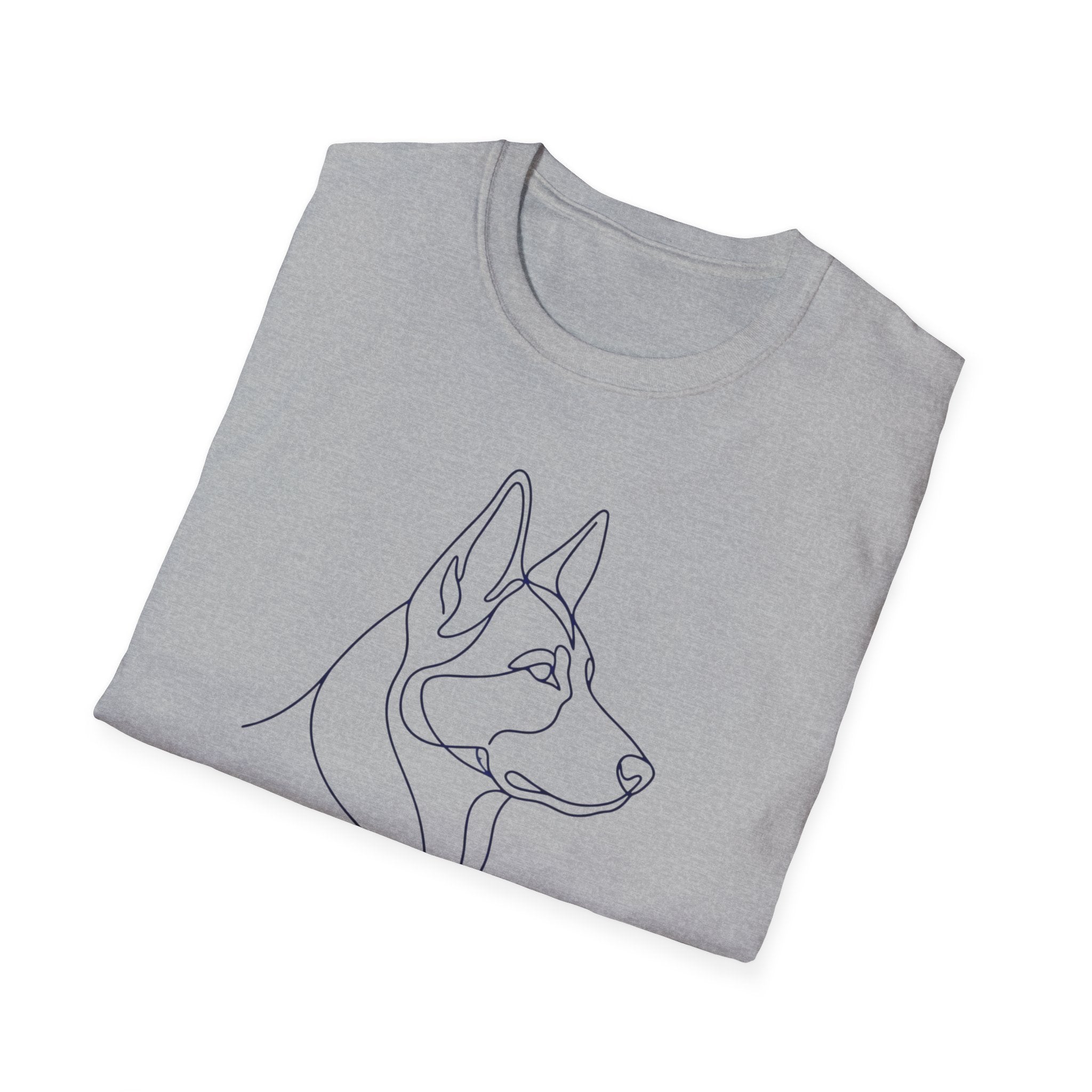 Minimalist Line Art German Shepherd T-Shirt