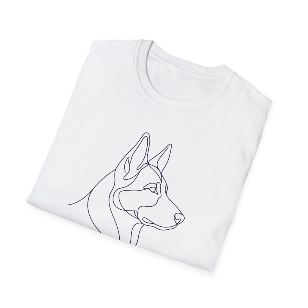Minimalist Line Art German Shepherd T-Shirt