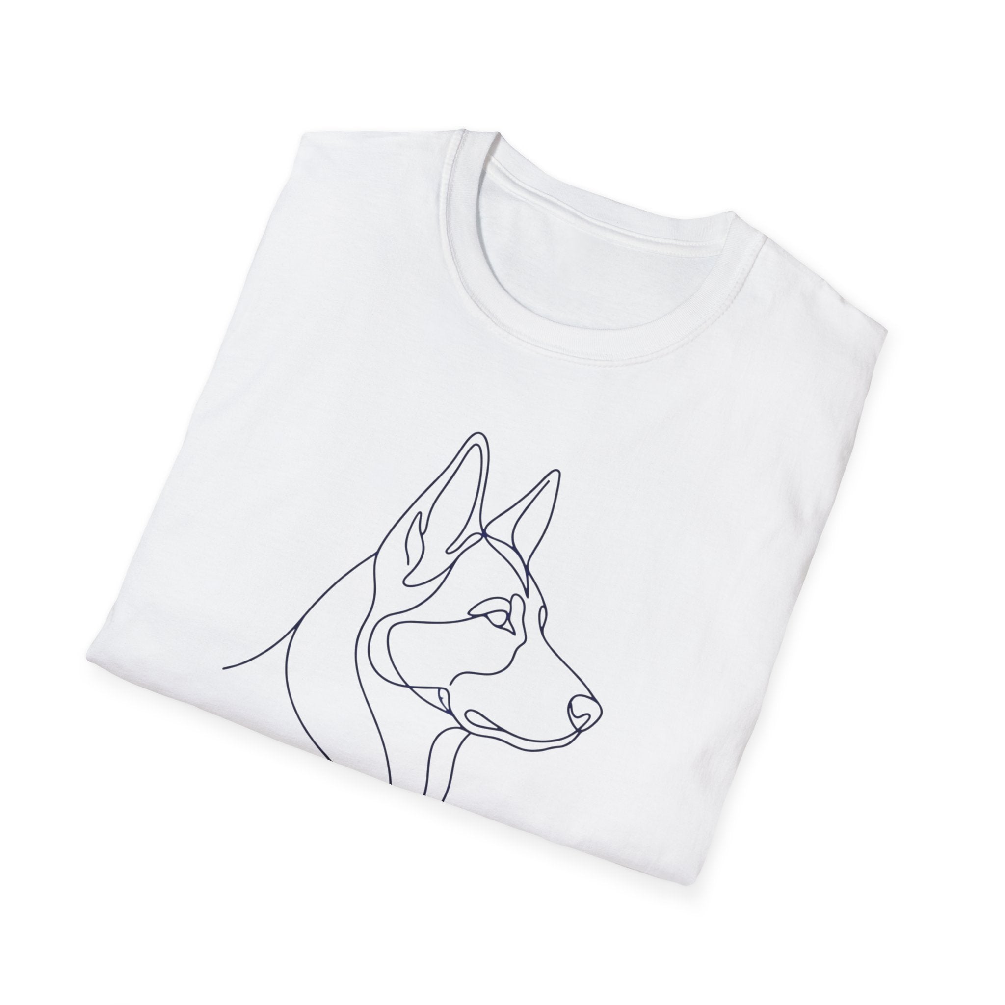 Minimalist Line Art German Shepherd T-Shirt