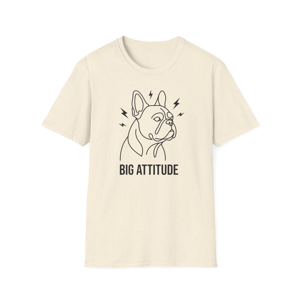 Big Attitude French Bulldog T-Shirt — Cute Bulldog Line Art Tee