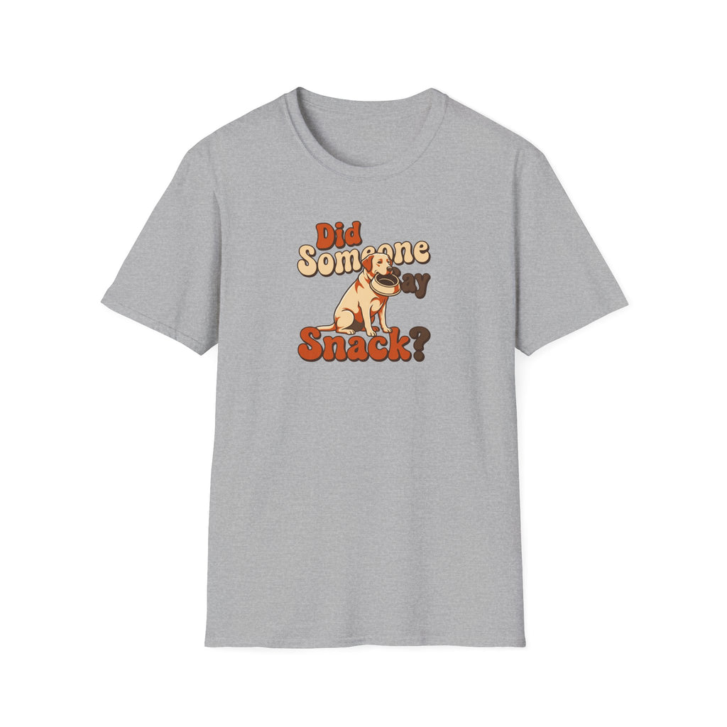 Did Someone Say Snack? Dog T-Shirt – Cute Retro Labrador Retriever Graphic Tee