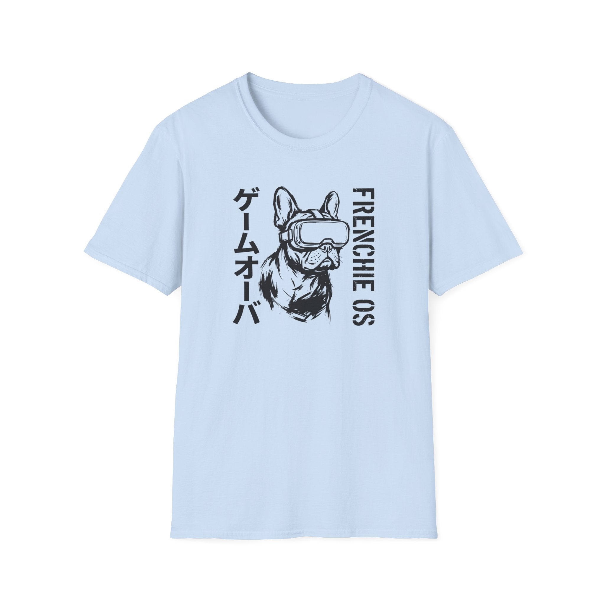 Frenchie VR Gamer T-Shirt — "Game Over" Japanese Text Graphic