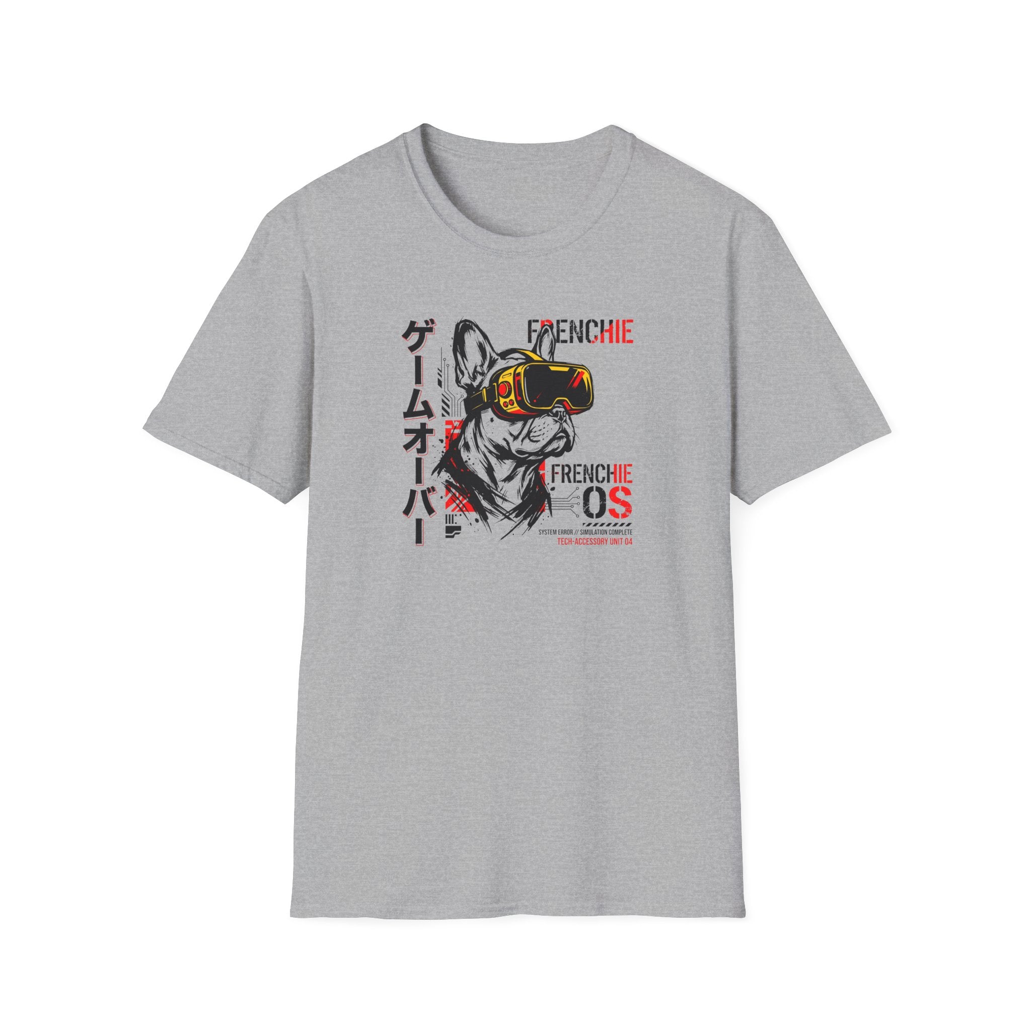 Frenchie VR Gamer T-Shirt — 'Game Over' Japanese Text Graphic