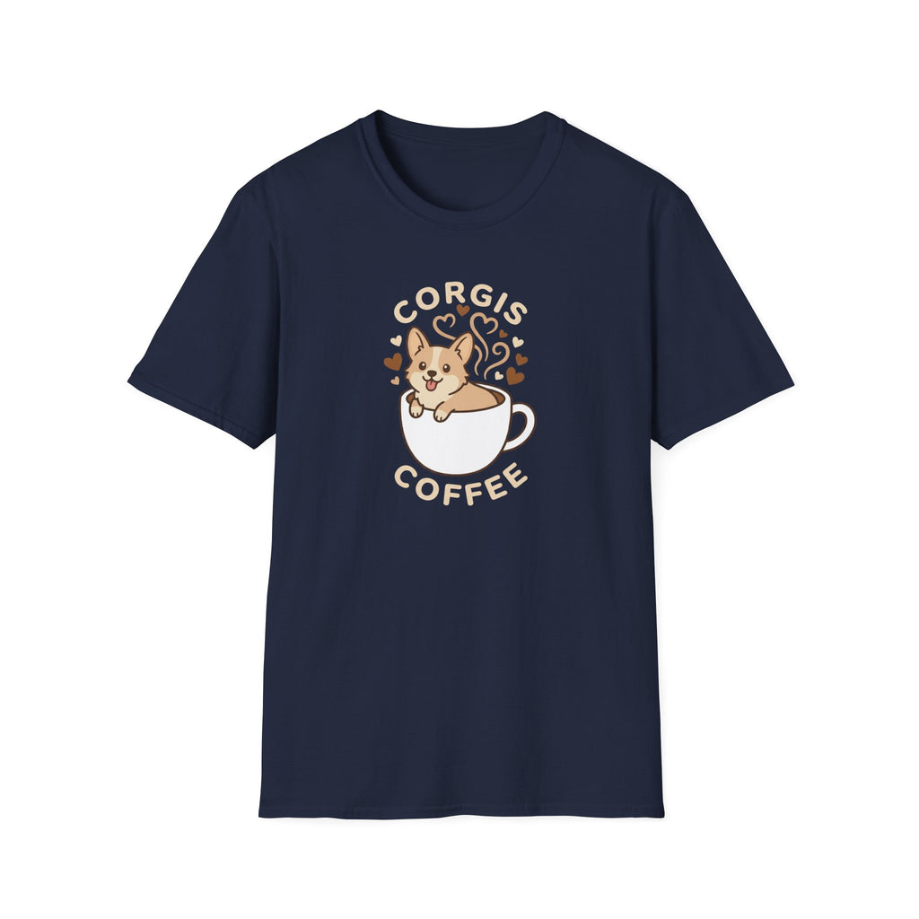 Corgis & Coffee T-Shirt — Cute Corgi in Coffee Cup Graphic Tee