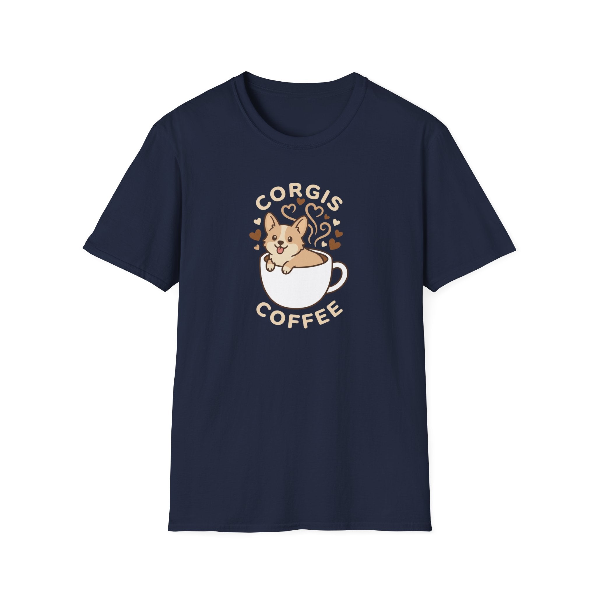 Corgis & Coffee T-Shirt — Cute Corgi in Coffee Cup Graphic Tee