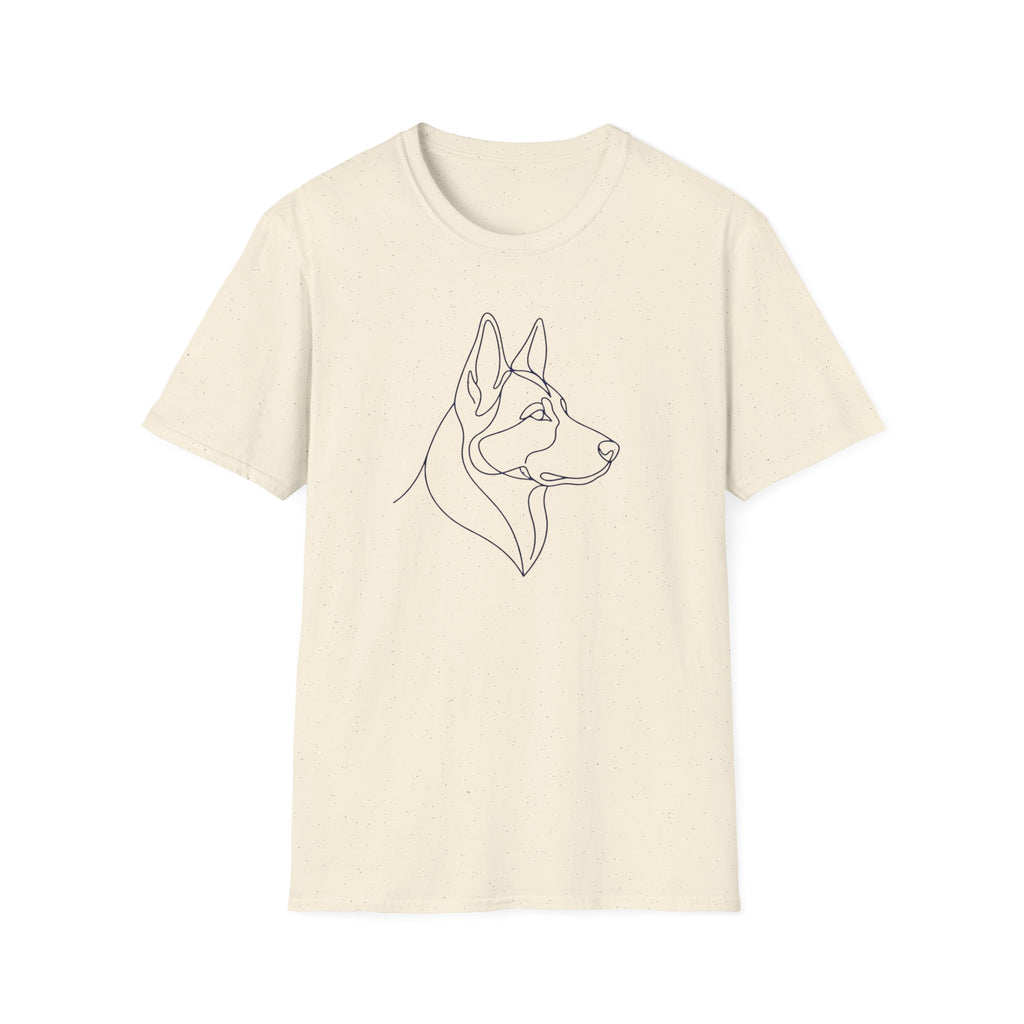 Minimalist Line Art German Shepherd T-Shirt