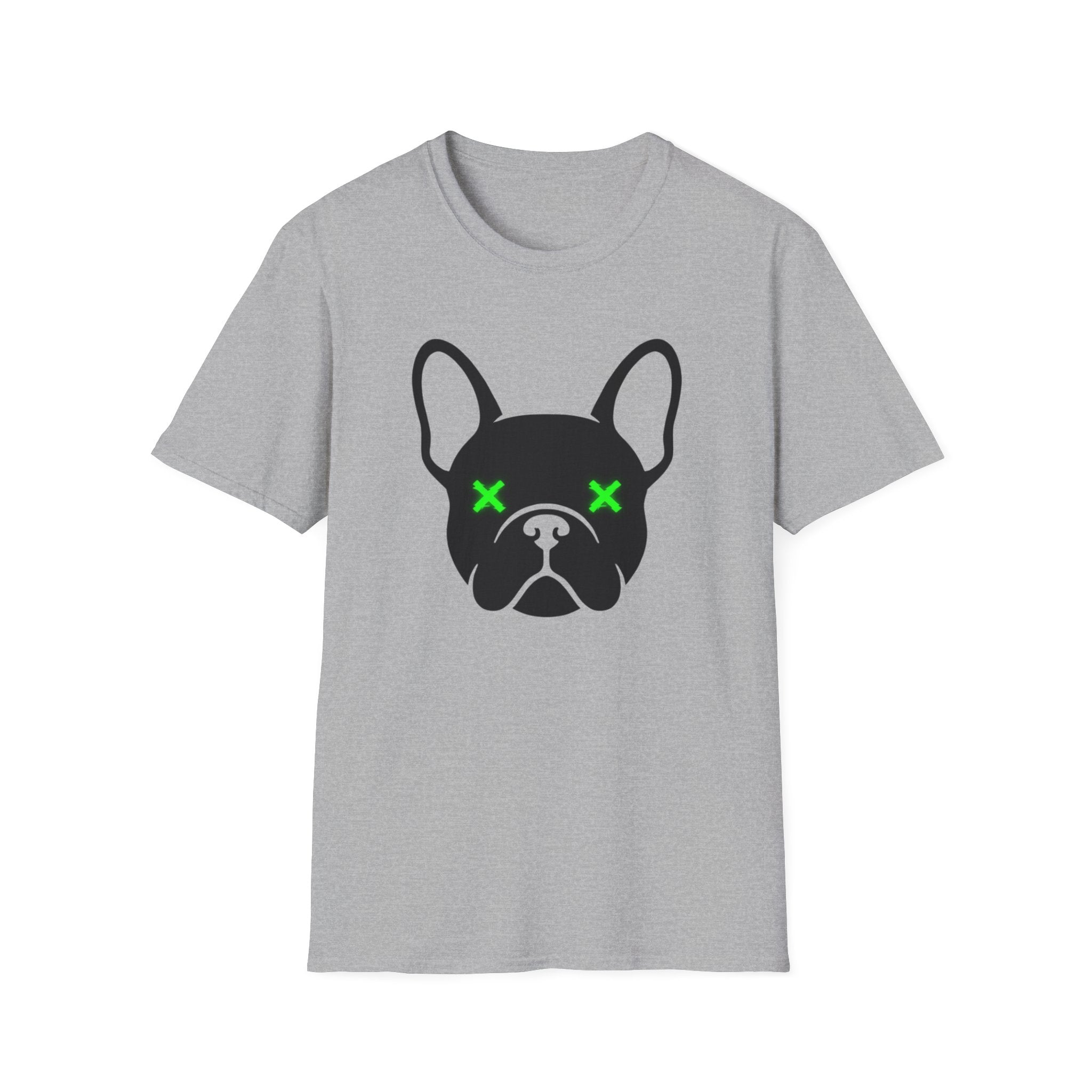 French Bulldog Tee — Neon X Eyes Dog Face Graphic T-Shirt
