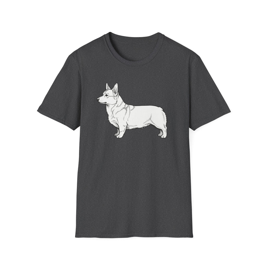 Corgi Outline T‑Shirt — Minimalist Pembroke Welsh Corgi Dog Tee