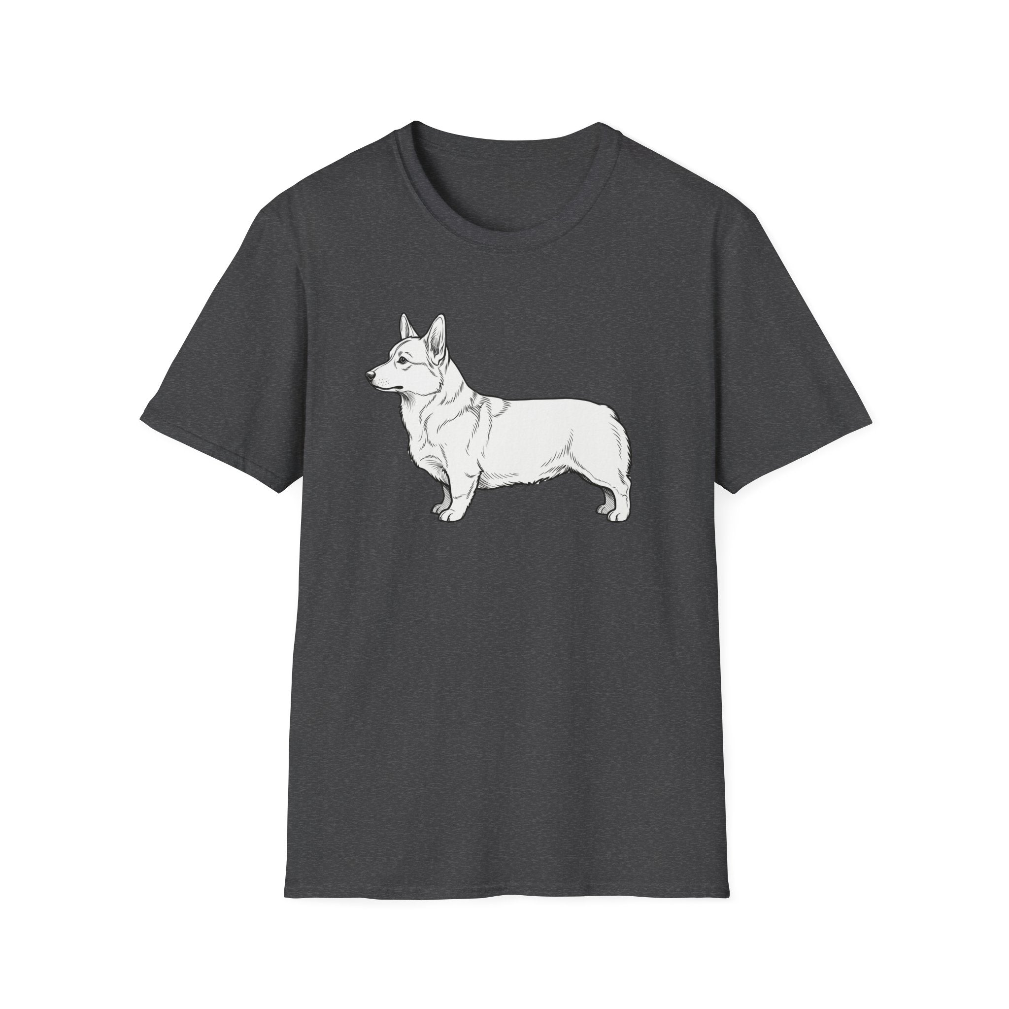 Corgi Outline T‑Shirt — Minimalist Pembroke Welsh Corgi Dog Tee