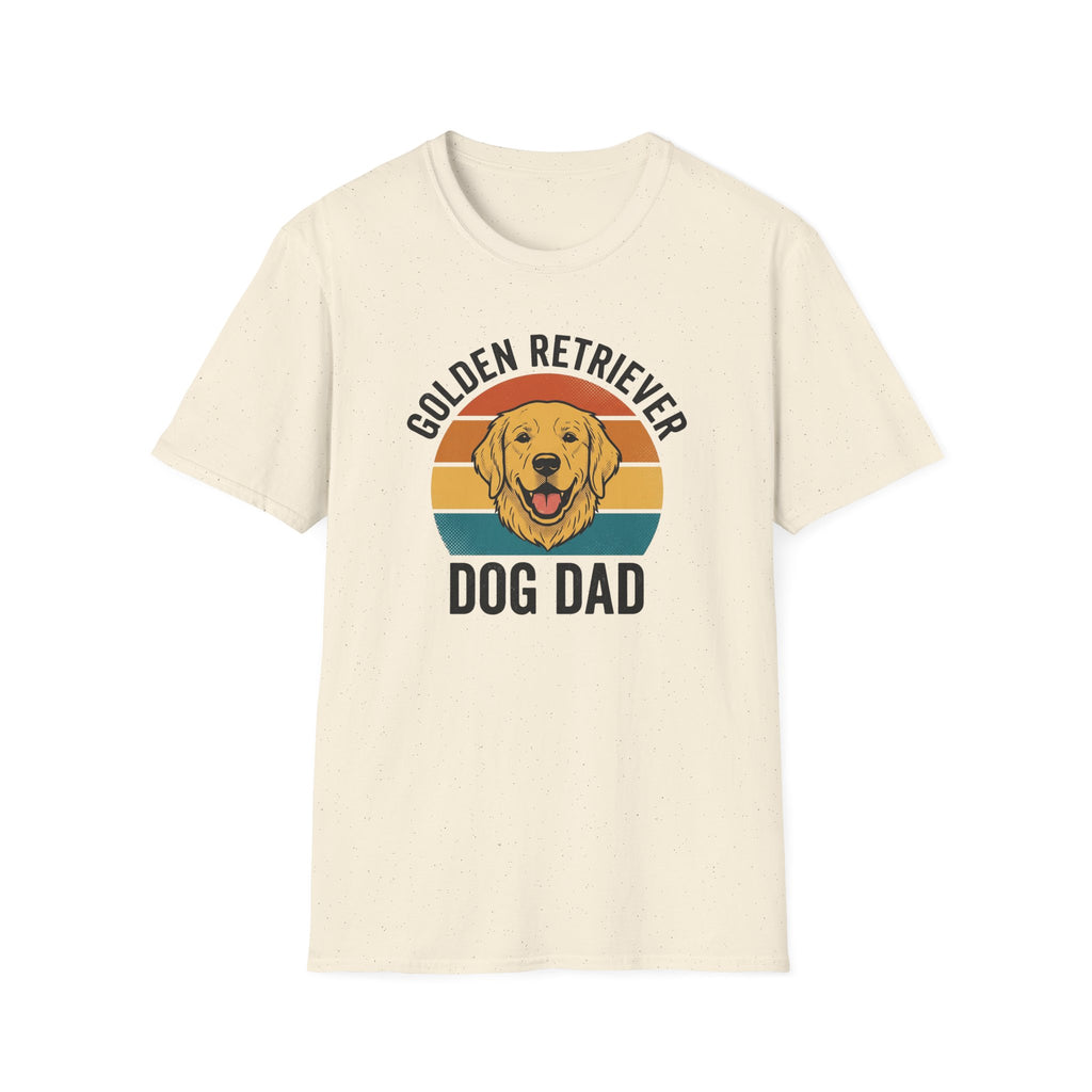 Golden Retriever Dog Dad T-Shirt — Retro Sunset Pet Dad Tee