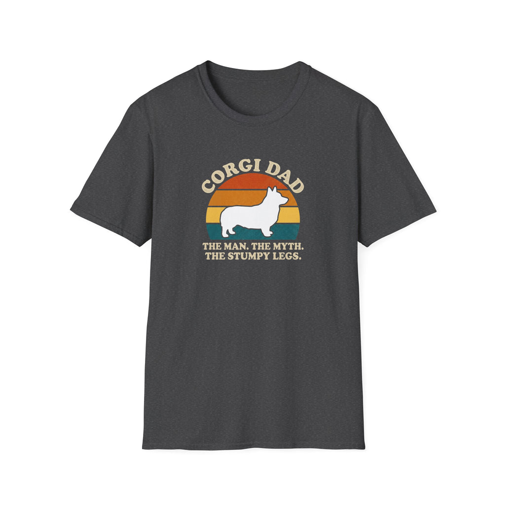 Corgi Dad T-Shirt — “Corgi Dad: The Man, The Myth, The Stumpy Legs” Retro Dog Dad Tee