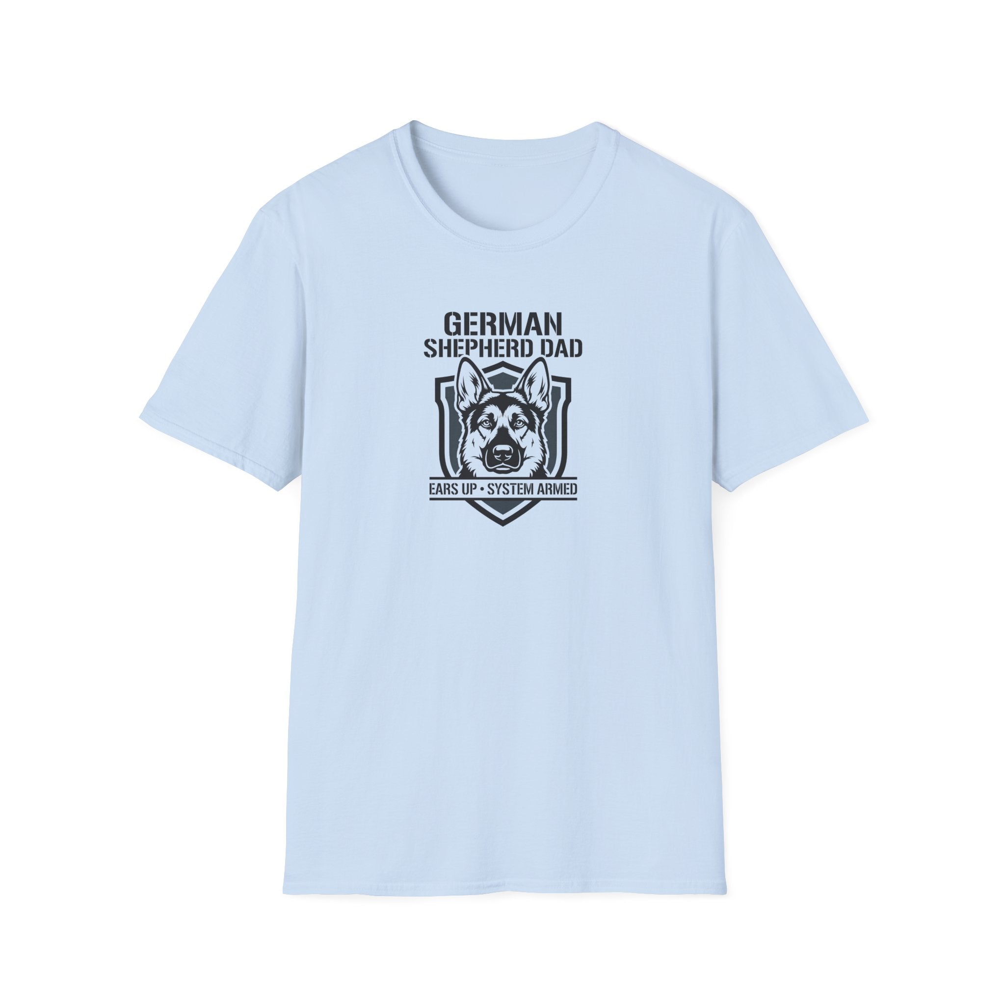 German Shepherd Dad T-Shirt – "Ears Up, System Armed" Dog Dad Tee