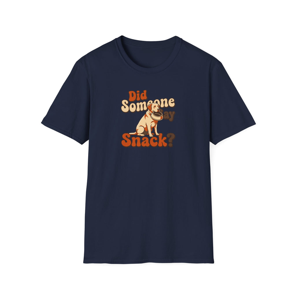 Did Someone Say Snack? Dog T-Shirt – Cute Retro Labrador Retriever Graphic Tee