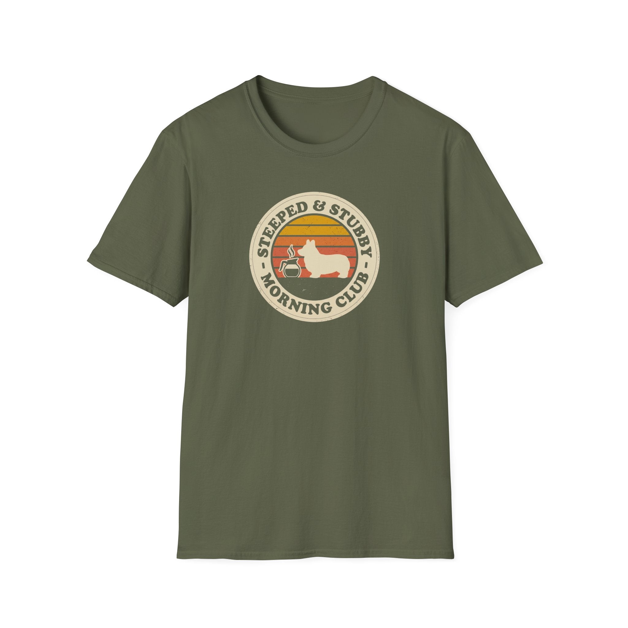 T‑Shirt — "Steeped & Stubborn Morning Club" Vintage Coffee Tee