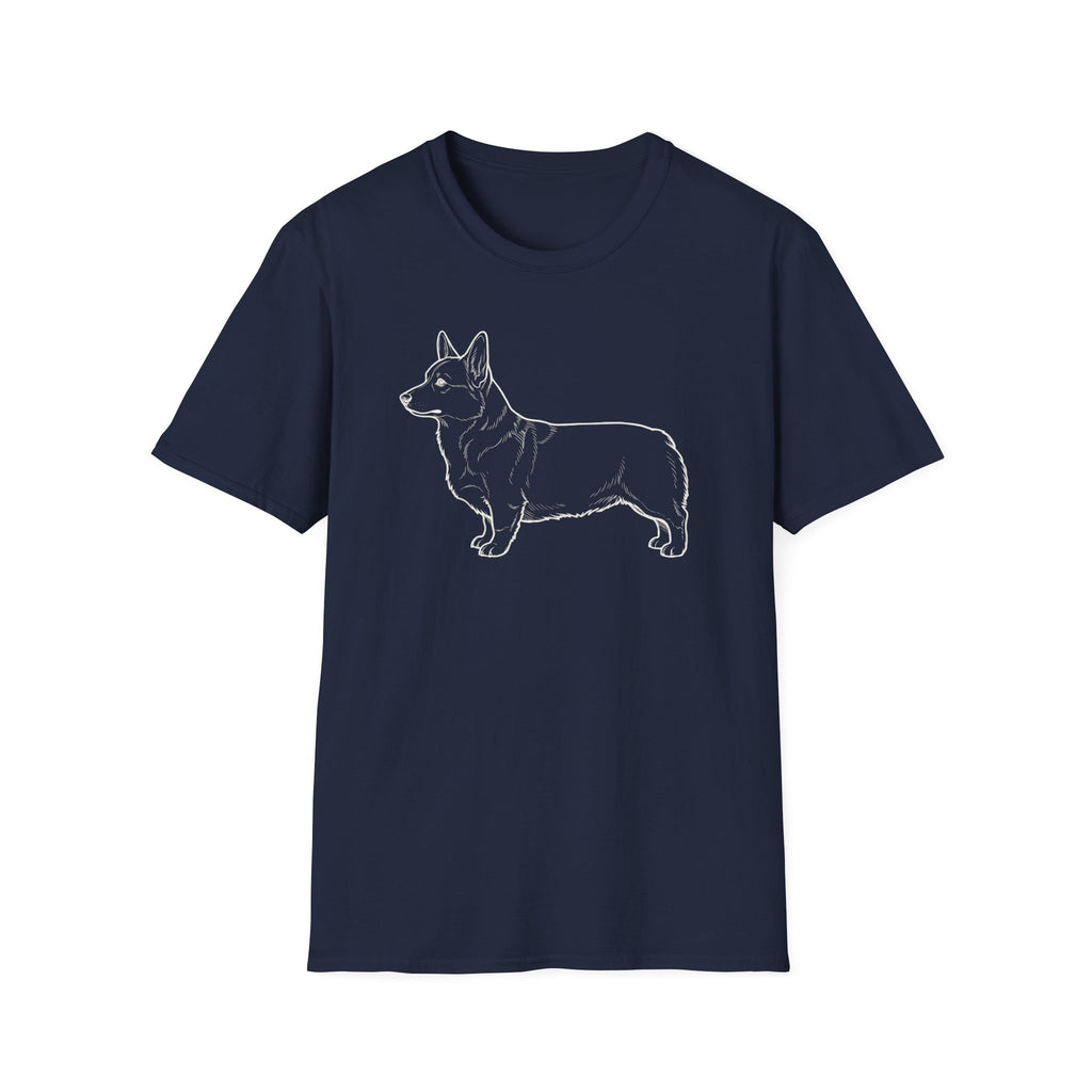 Corgi Outline T-Shirt — Minimal Dog Silhouette Tee