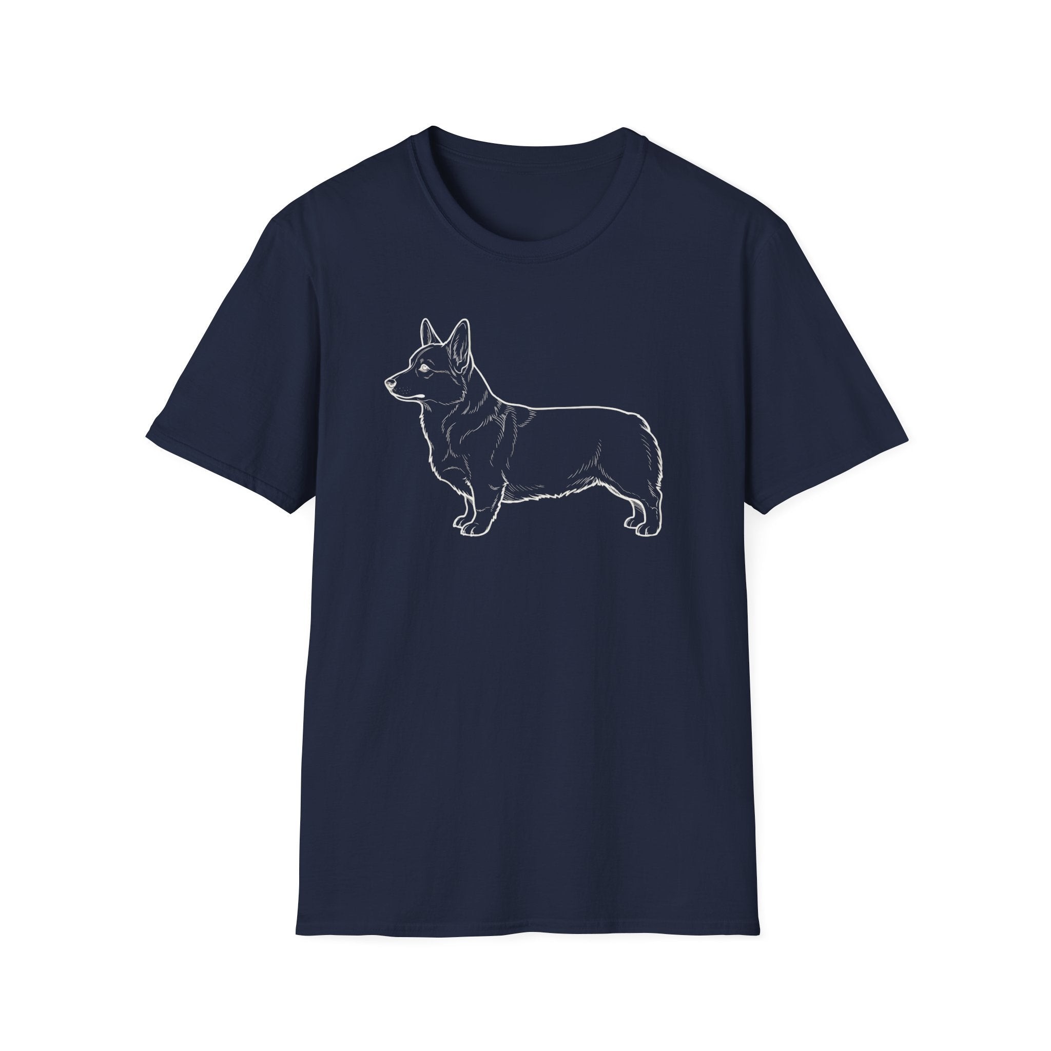 Corgi Outline T-Shirt — Minimal Dog Silhouette Tee