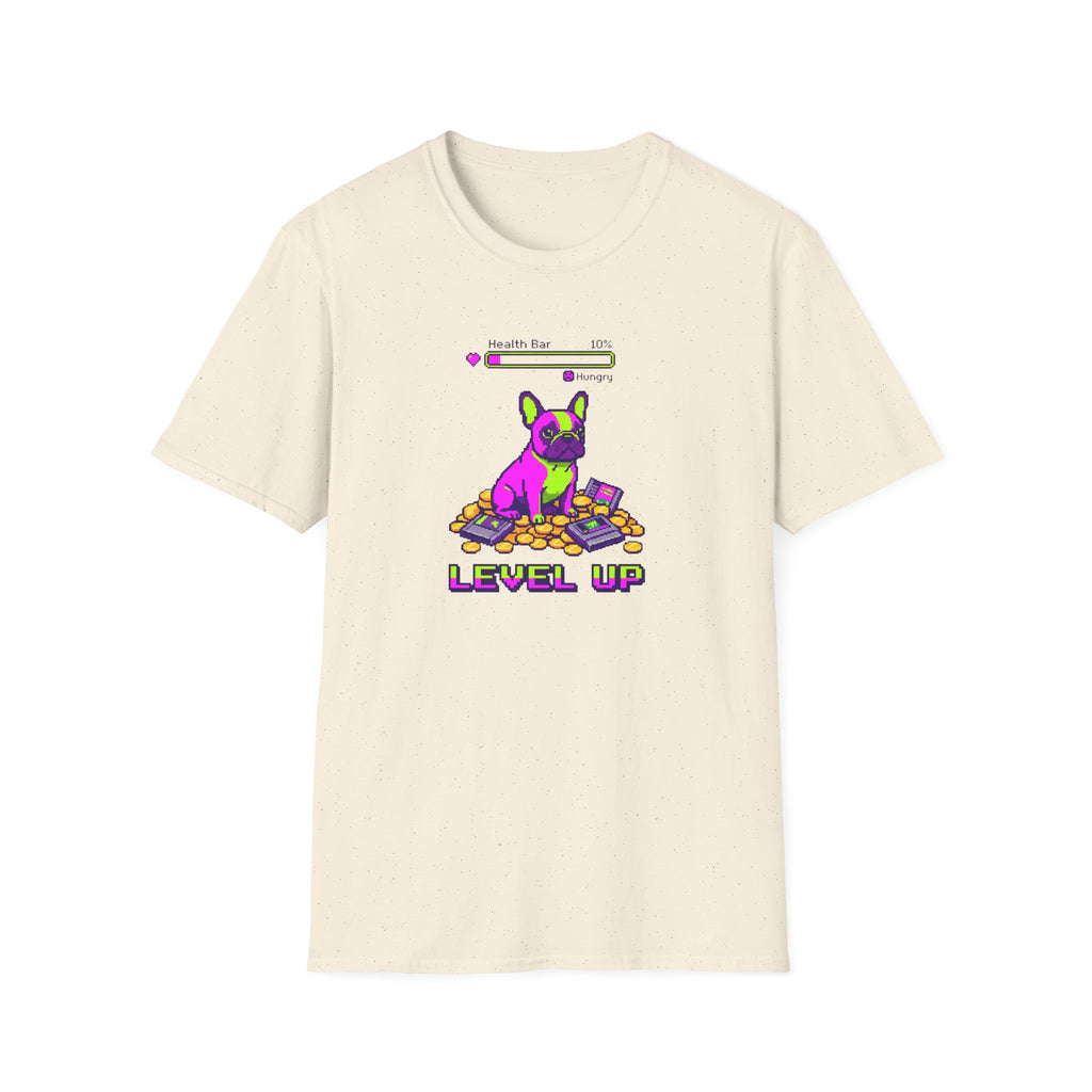 Level Up Frenchie T-Shirt — Gaming Bulldog Graphic Tee
