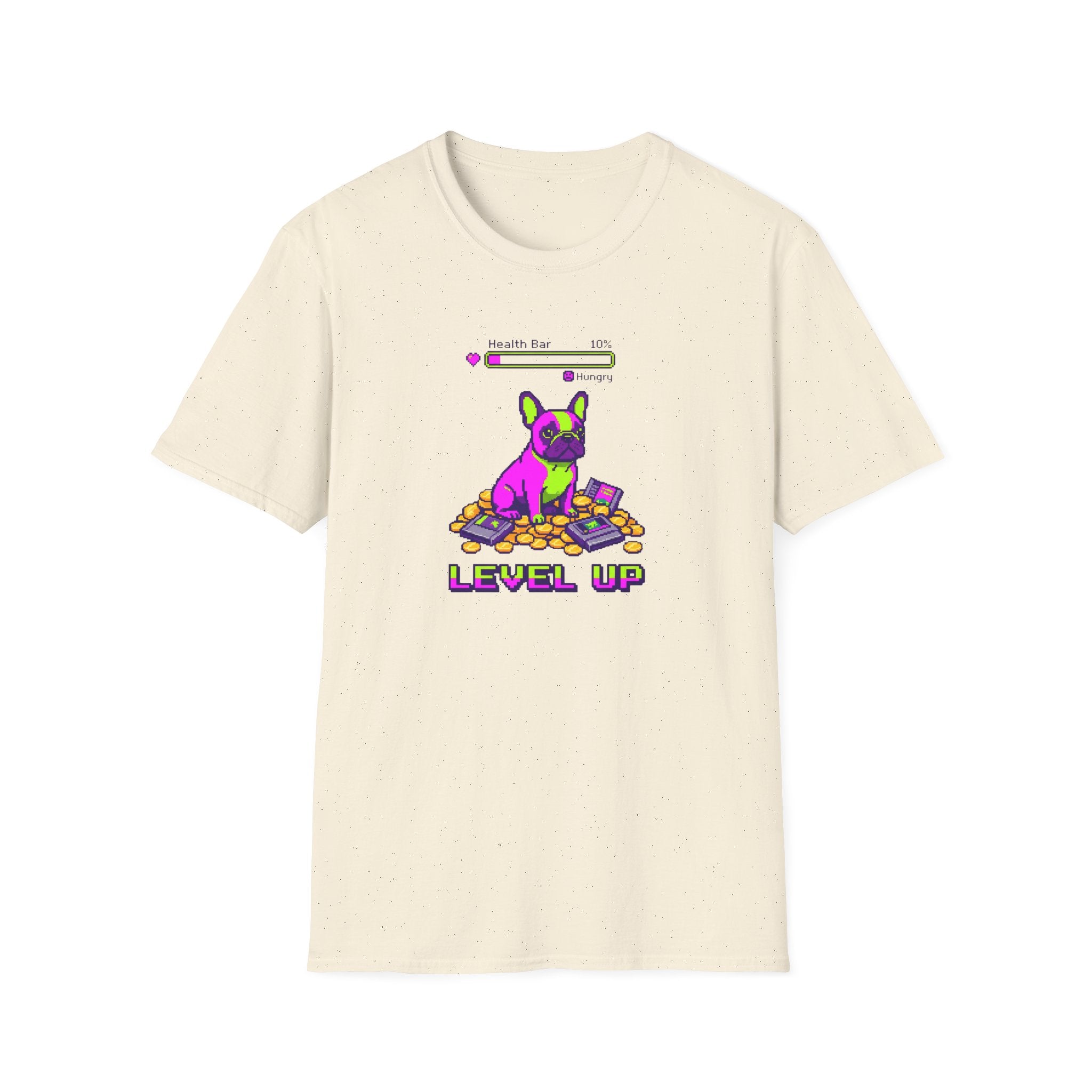 Level Up Frenchie T-Shirt — Gaming Bulldog Graphic Tee
