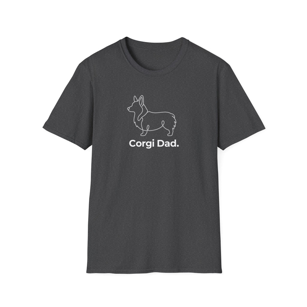 Corgi Dad T-Shirt — Minimal Outline Corgi Tee for Dog Lovers