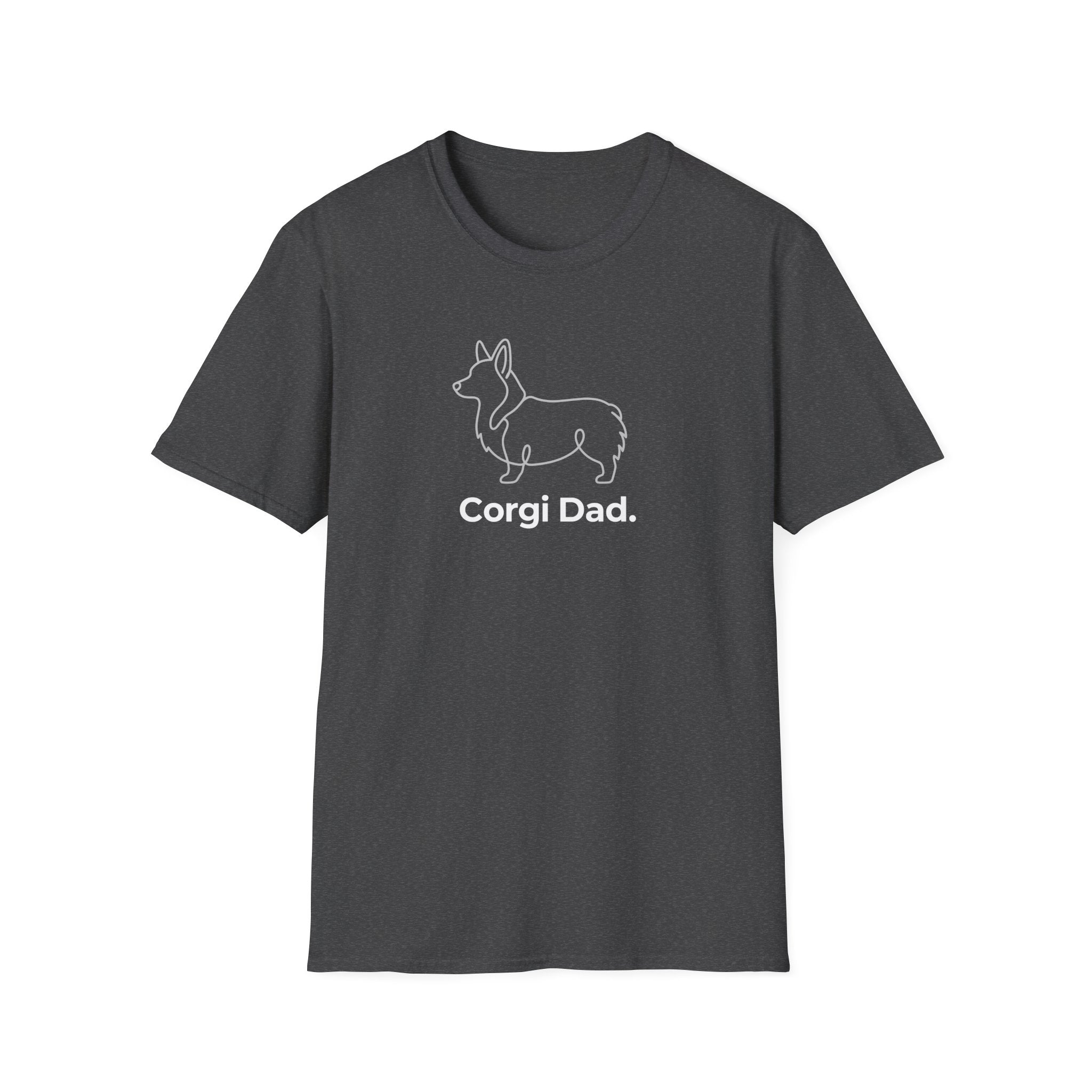 Corgi Dad T-Shirt — Minimal Outline Corgi Tee for Dog Lovers