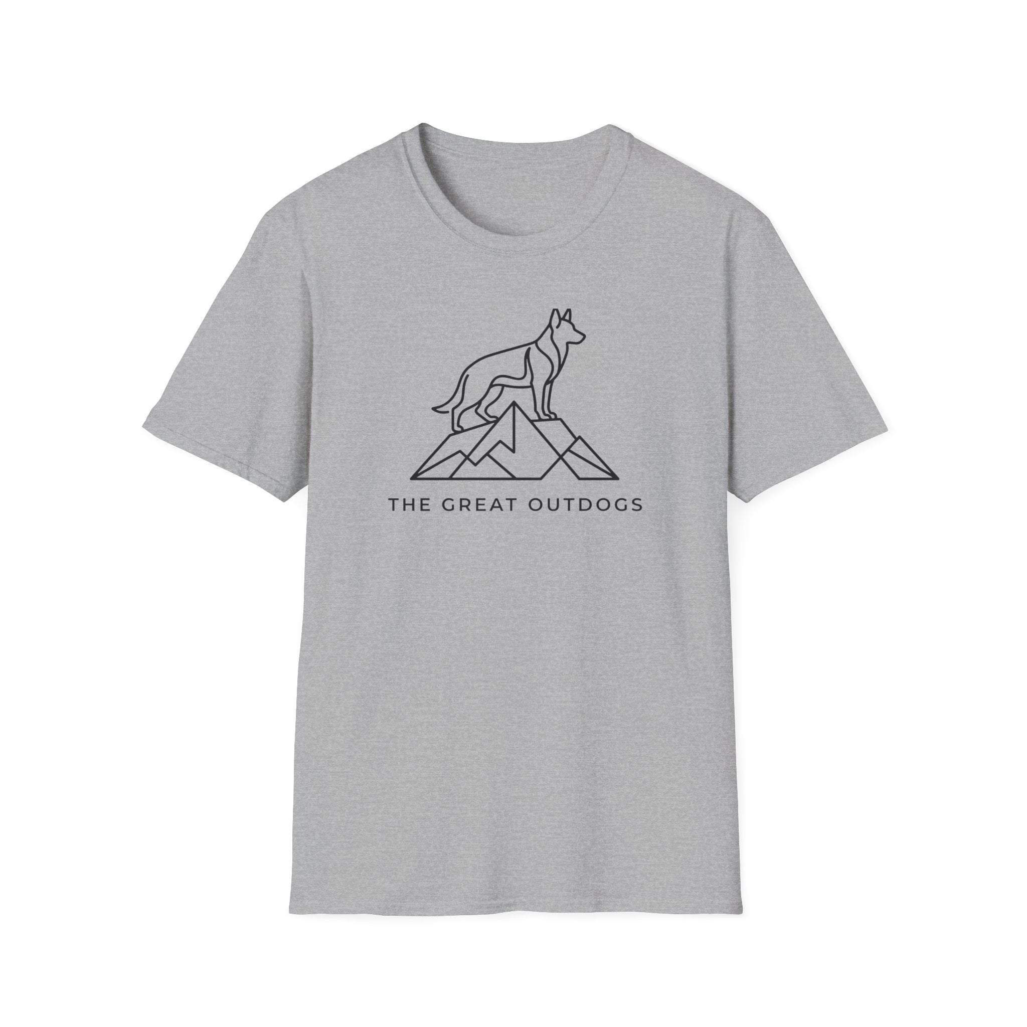 German Shepherd Outdoors T-Shirt — "The Great Outdogs" Minimal Outdoor Dog Tee