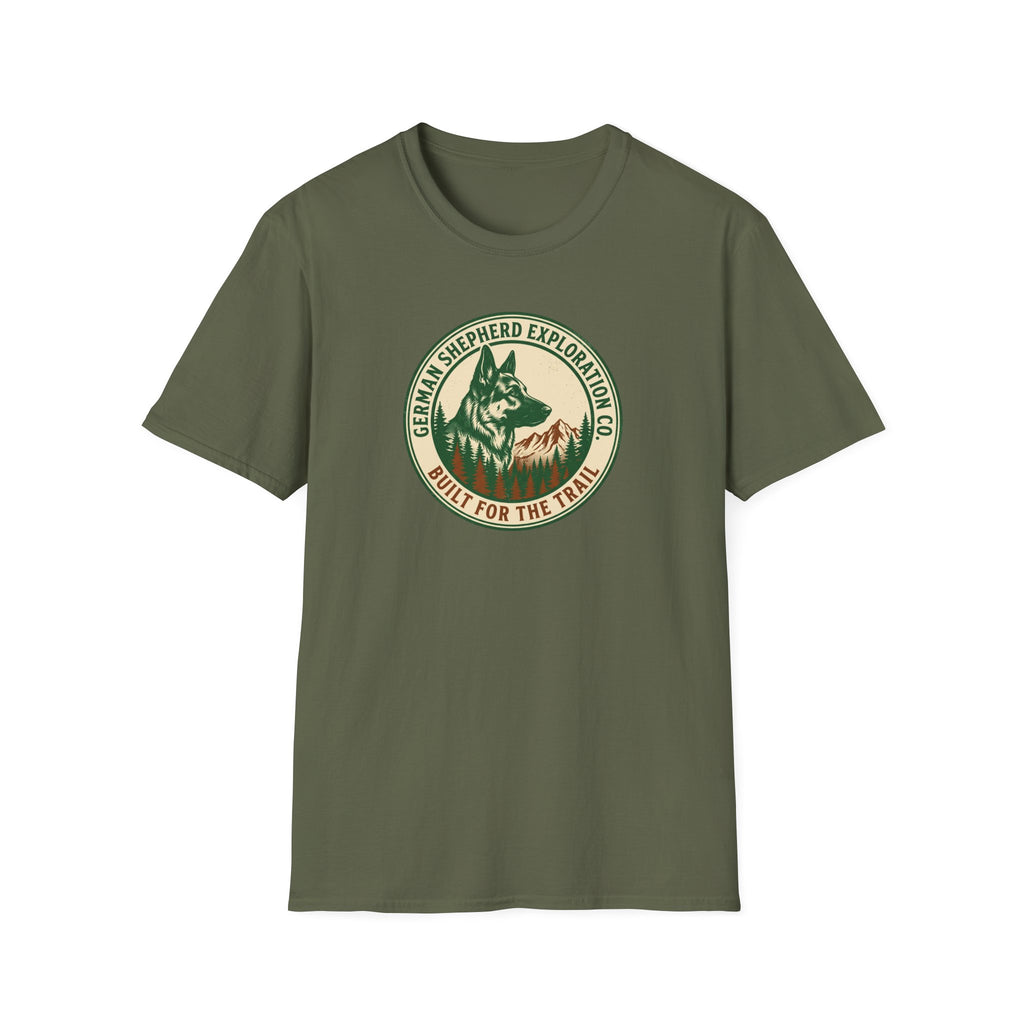 German Shepherd Exploration Tee — "Built for the Trail"