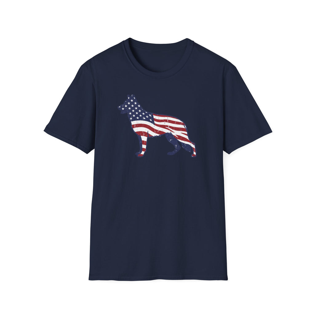 American Flag German Shepherd T-Shirt