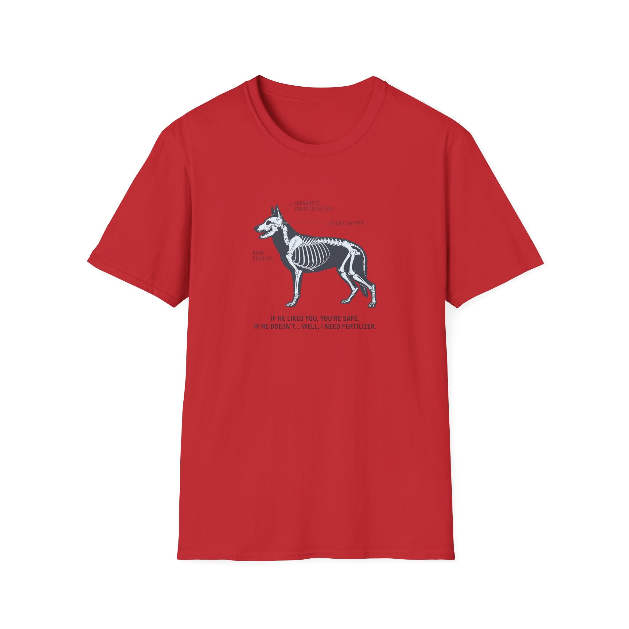 German Shepherd Anatomy Diagram T-Shirt — Vintage Veterinary Skeletal Illustration Tee