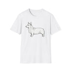 Corgi Outline T‑Shirt — Minimalist Pembroke Welsh Corgi Dog Tee