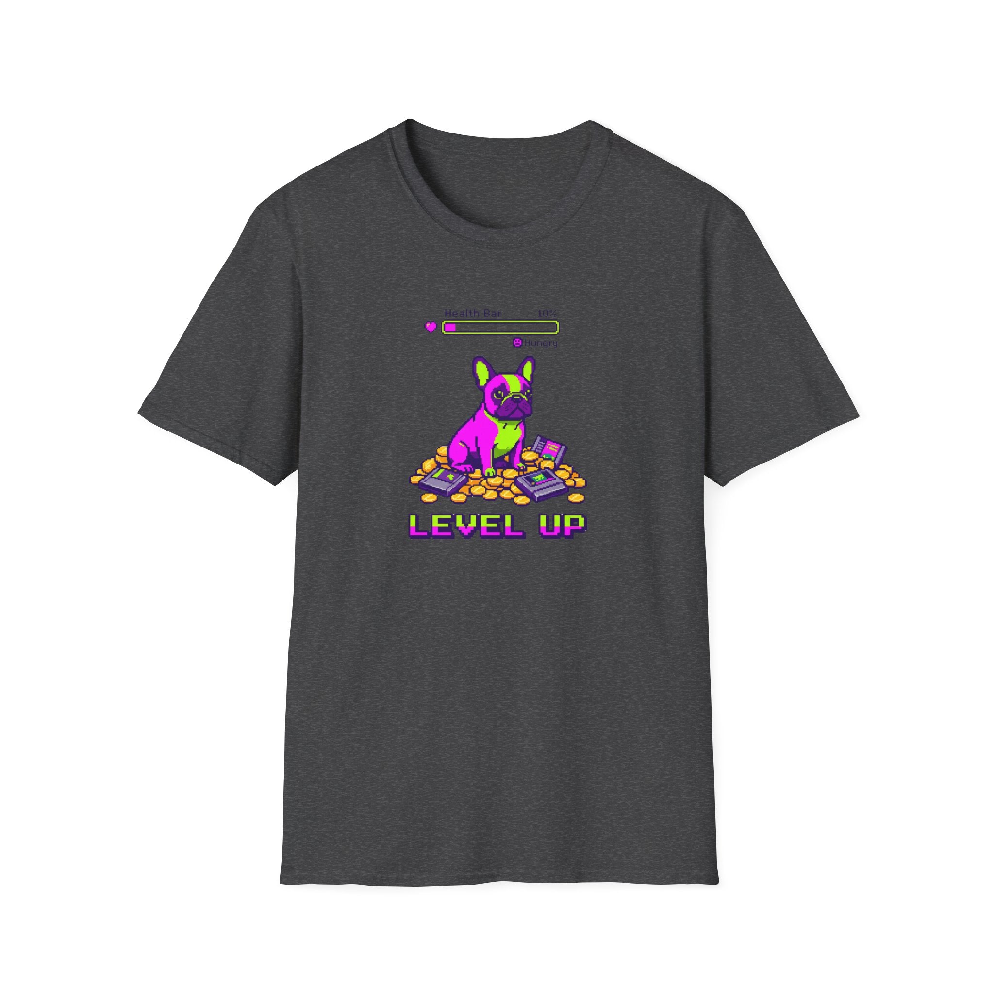 Level Up Frenchie T-Shirt — Gaming Bulldog Graphic Tee