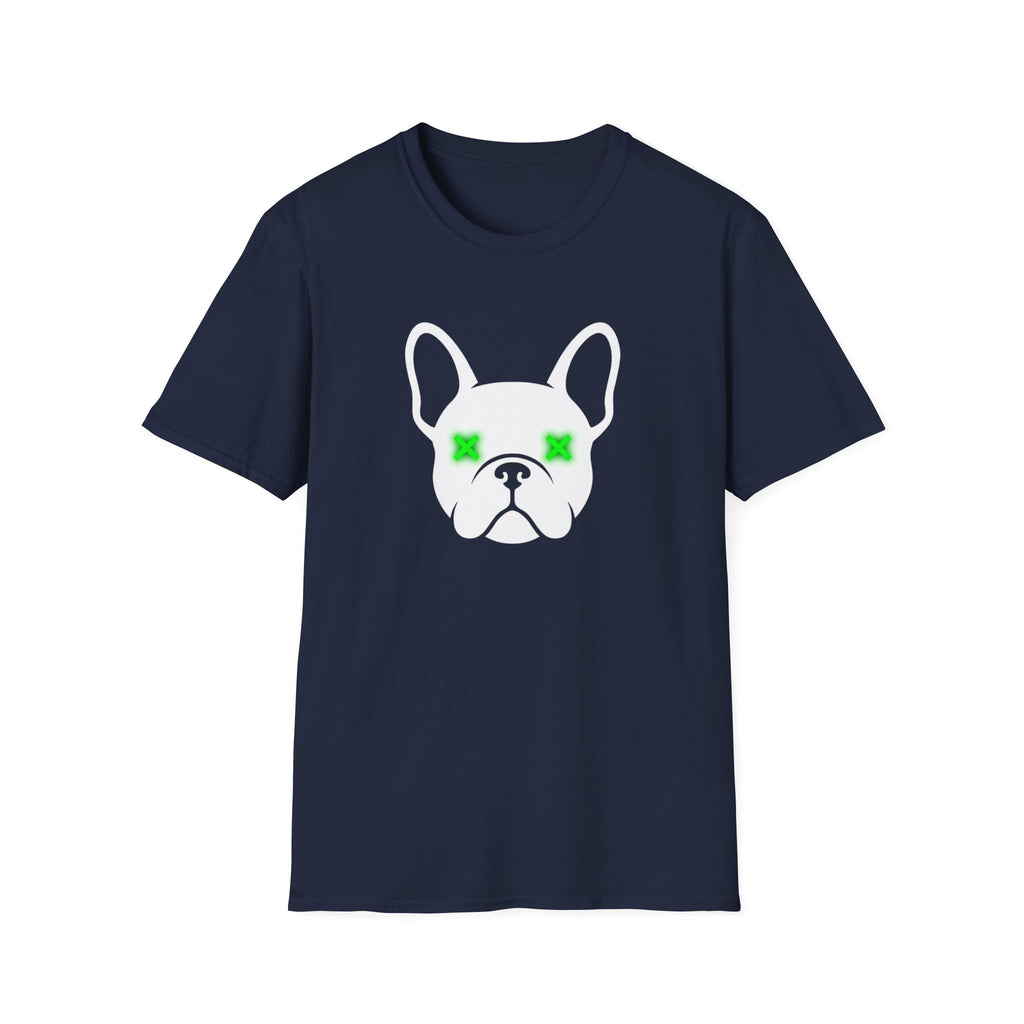 French Bulldog Tee — Neon Green Star Eyes Dog Shirt