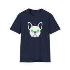 French Bulldog Tee — Neon Green Star Eyes Dog Shirt