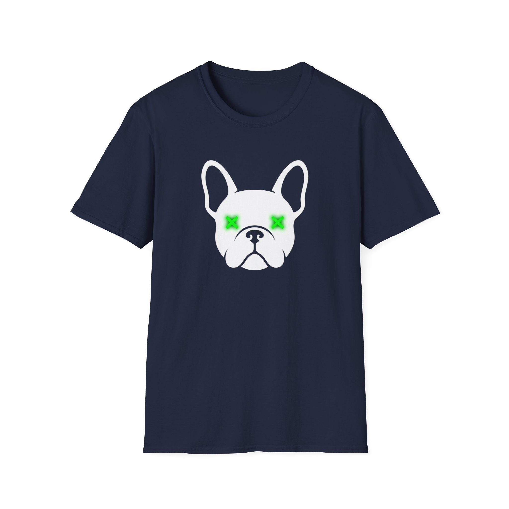 French Bulldog Tee — Neon Green Star Eyes Dog Shirt