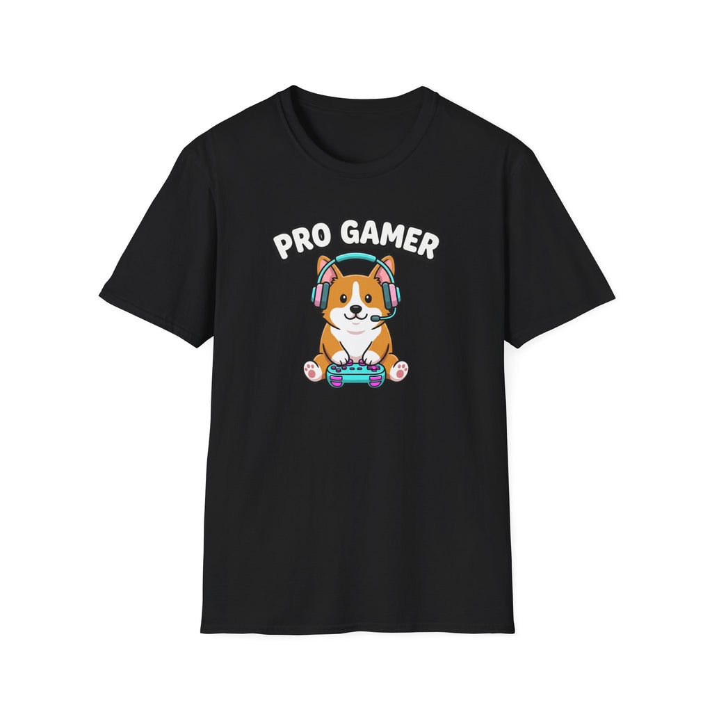 Pro Gamer Corgi T-Shirt — Cute Gaming Shirt with Headset & Controller