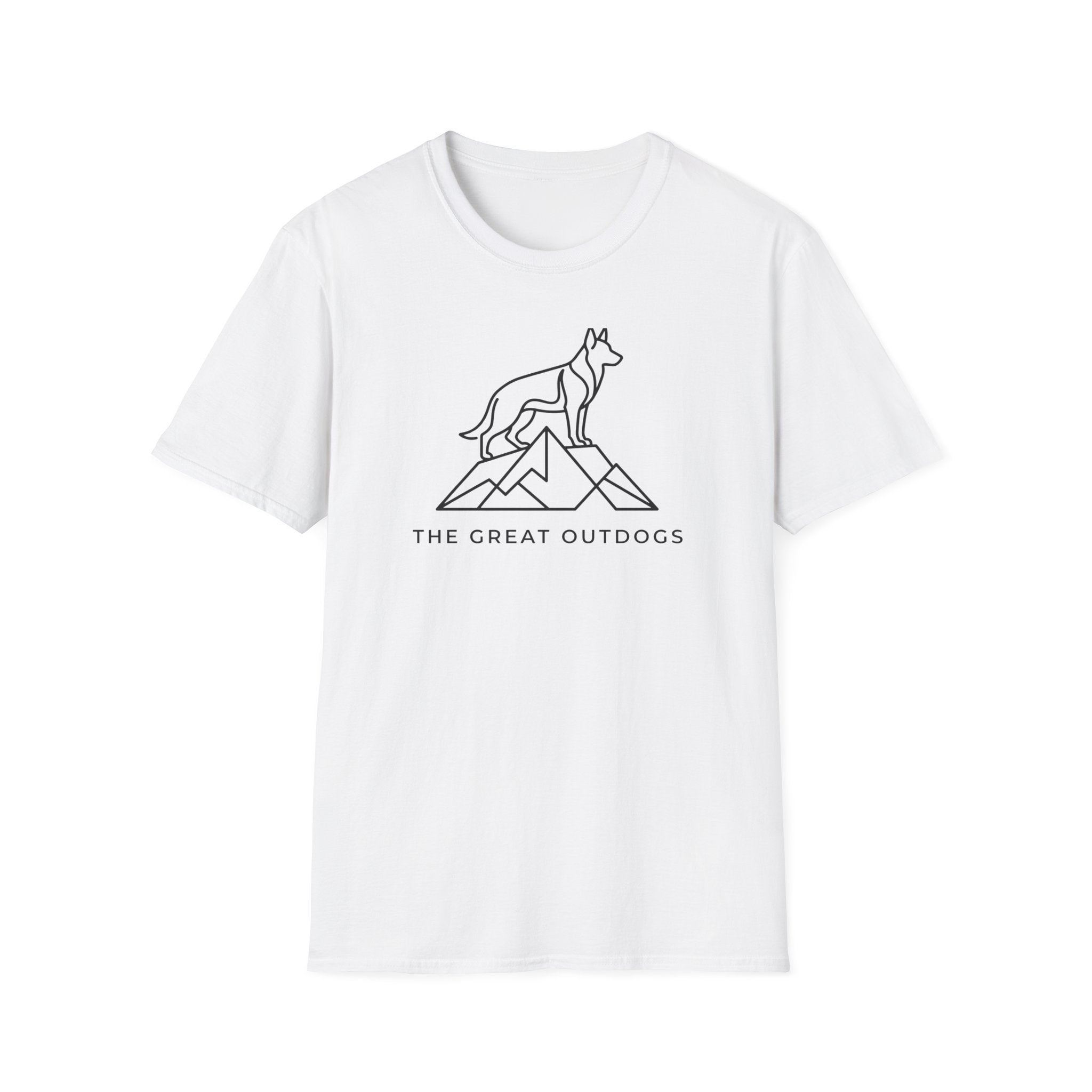 German Shepherd Outdoors T-Shirt — "The Great Outdogs" Minimal Outdoor Dog Tee