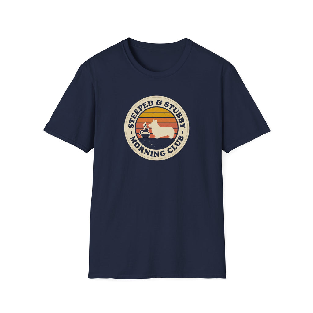 T‑Shirt — "Steeped & Stubborn Morning Club" Vintage Coffee Tee
